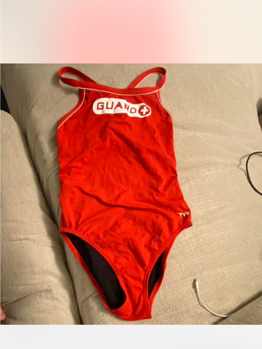 TYR Red Lifeguard One-Piece Swimsuit